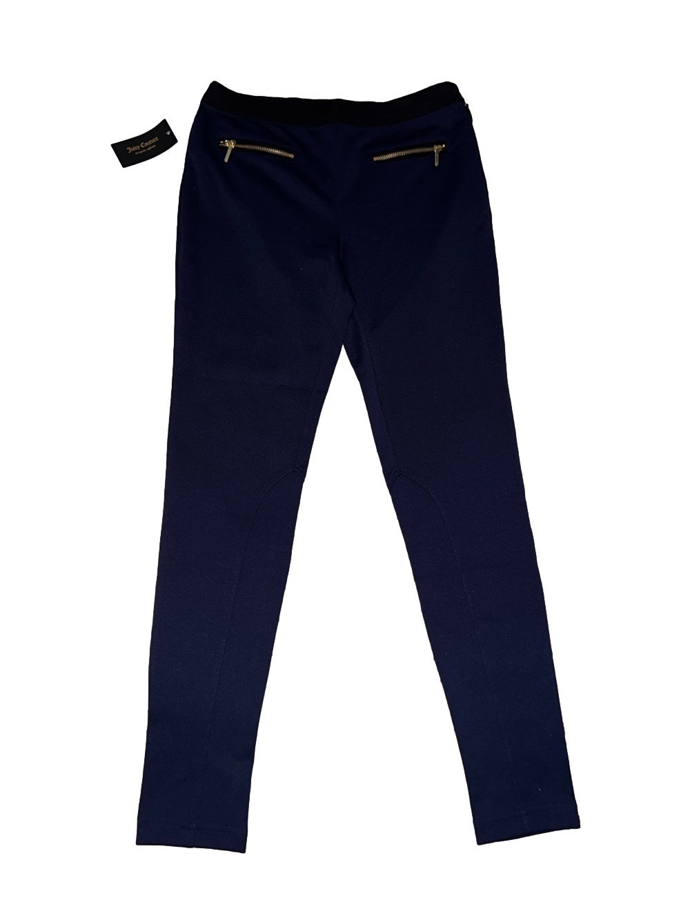 Juicy Couture Regal Ponte Pants in Navy with Gold Zipper